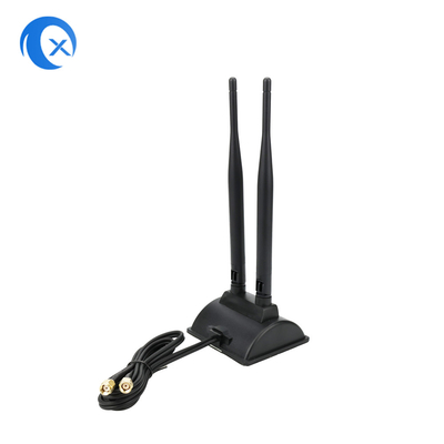 6dBi WiFi アンテナ RP-SMA メスコネクタ 2.4GHz 5GHz デュアルバンド マグネットベース PCI-E WiFi 無線ルーター