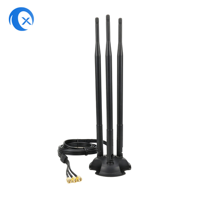 2.4G/5G トリプル 7dBi アンテナ WiFi ブルートゥース ワイヤレス エクステンダー RP-SMA 男性コネクタ付き磁気マウントアンテナ