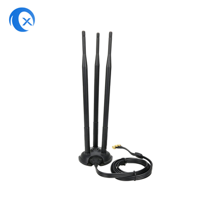 2.4G/5G トリプル 7dBi アンテナ WiFi ブルートゥース ワイヤレス エクステンダー RP-SMA 男性コネクタ付き磁気マウントアンテナ