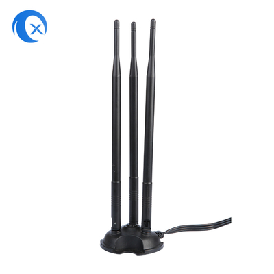 2.4G/5G トリプル 7dBi アンテナ WiFi ブルートゥース ワイヤレス エクステンダー RP-SMA 男性コネクタ付き磁気マウントアンテナ