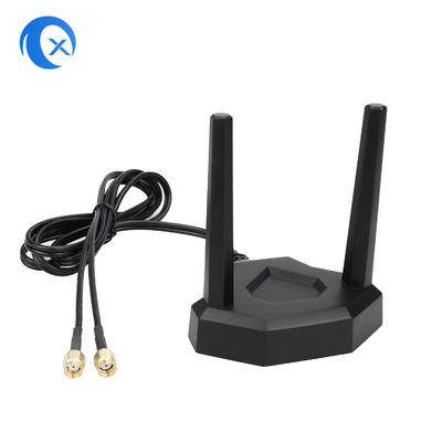 RP SMAのオス・コネクタが付いている2.4GHz 5GHz磁気WiFiのアンテナ